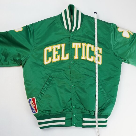 Boston Celtics Satin Green Starter Bomber Jacket - Mens Medium - Vintage 80s/90s - Picture 9 of 9